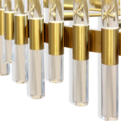 CLEAR GLASS TUBES | Antique Brass Finished Metal