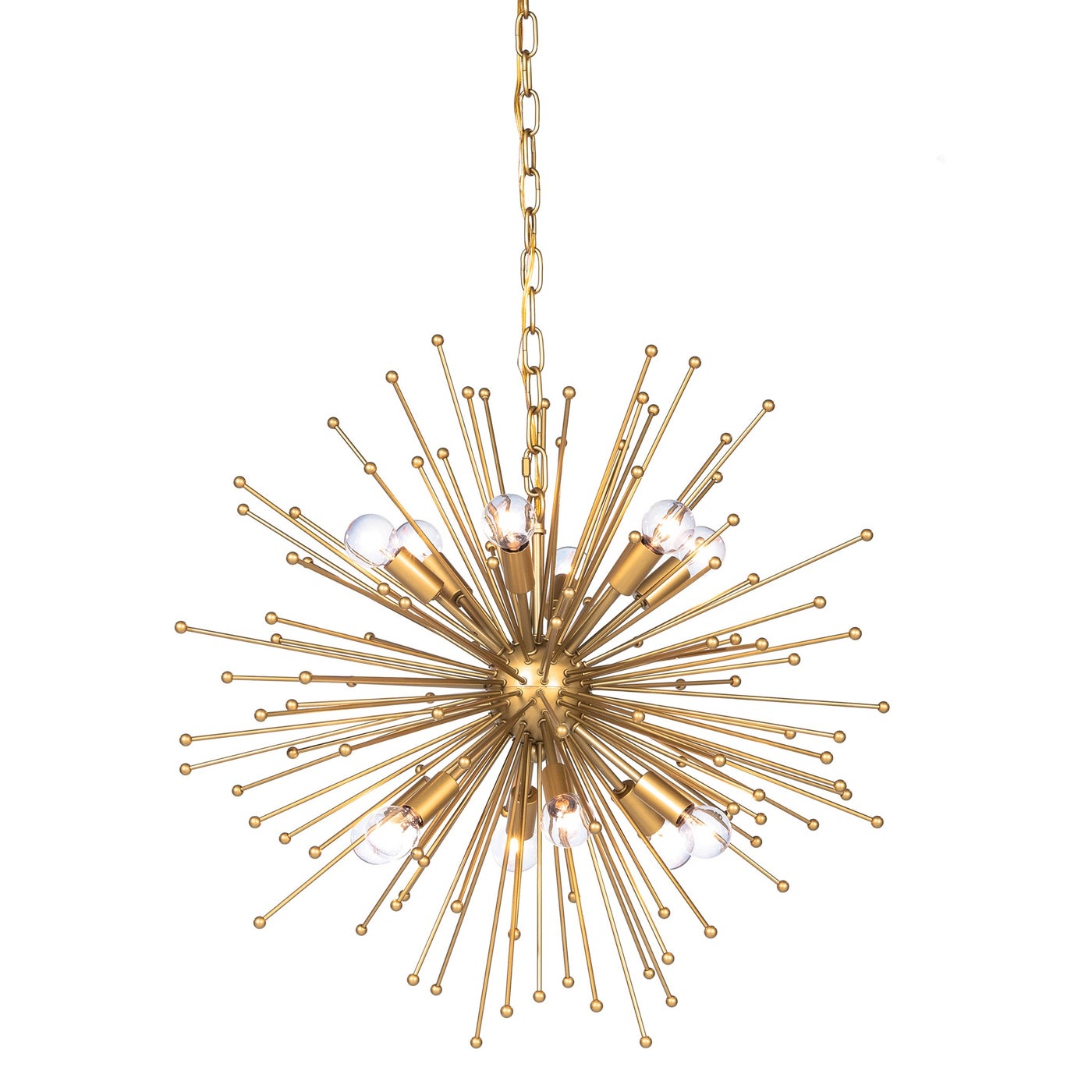 LARGE/ GOLD FINISHED METAL CHANDELIER