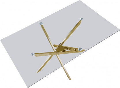 GLASS TOP TABLE | Rich Gold Finish