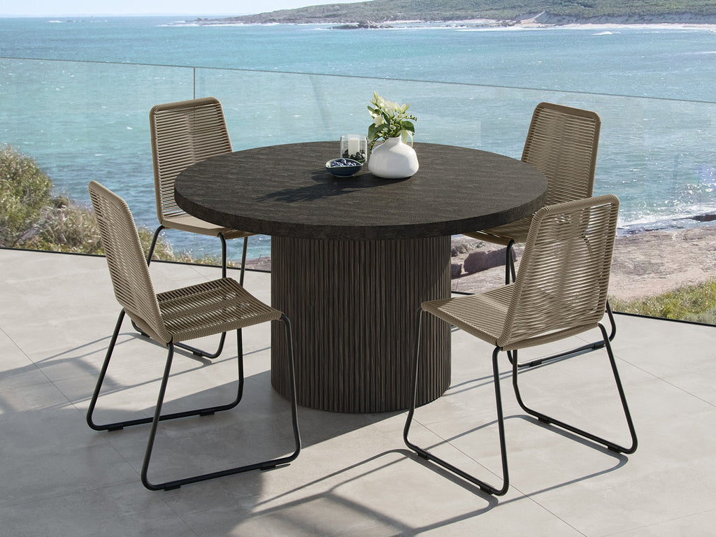 Capri Outdoor Round Dining Table - Slate