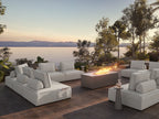 Crete Outdoor Rectangular Fire Pit - Ivory