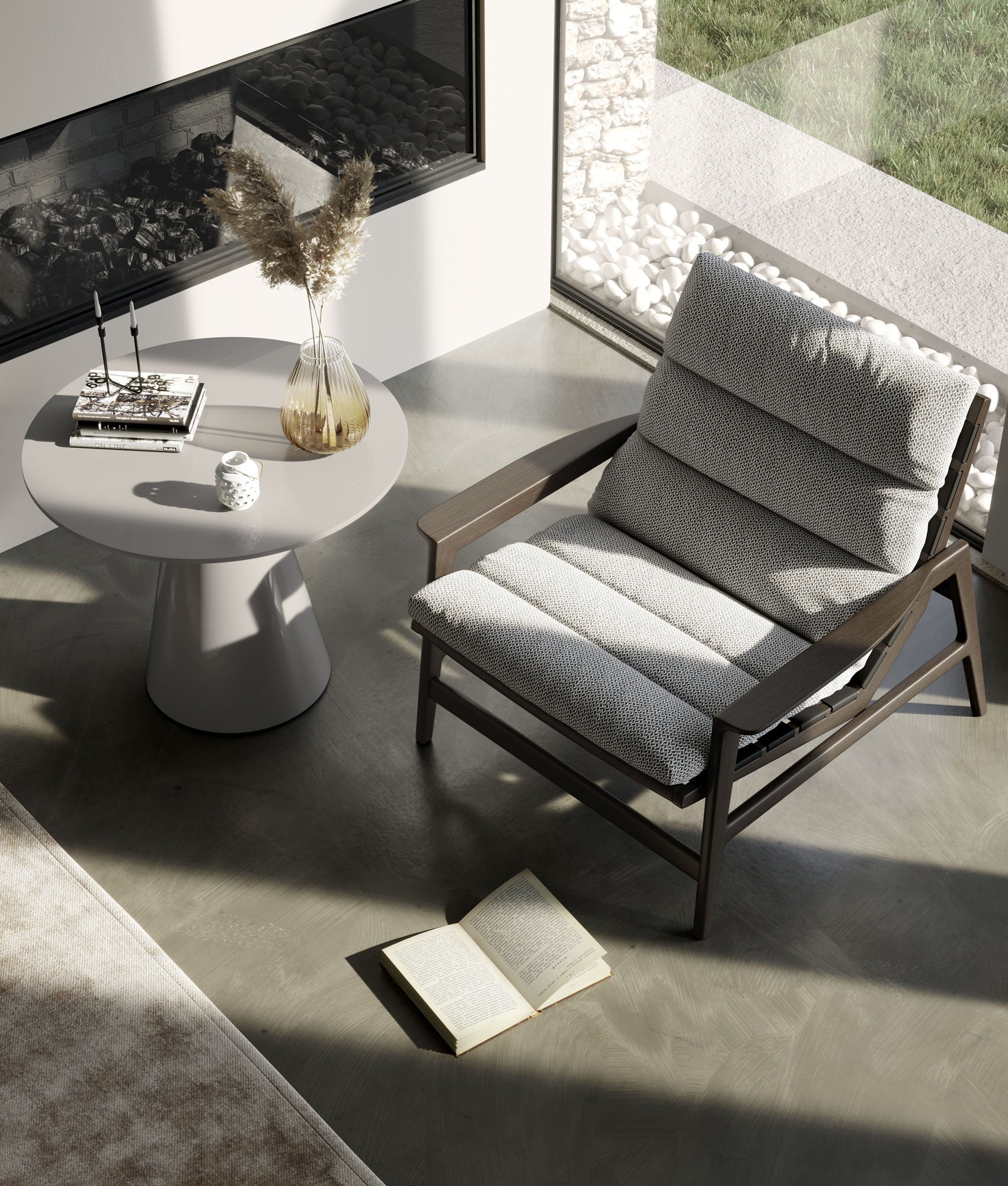 Fulton Lounge Chair - Mixed Marble Fabric