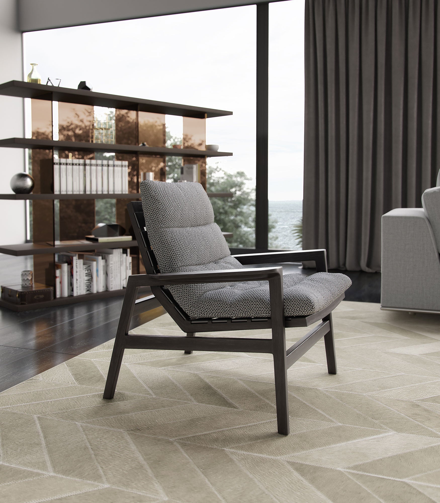 Fulton Lounge Chair - Mixed Marble Fabric