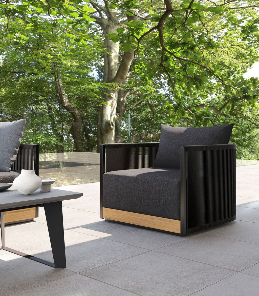 Clifton Outdoor Lounge Chair - Peppercorn Fabric