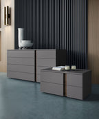 Park 16 Nightstand - Dark Gull Gray and Black Walnut