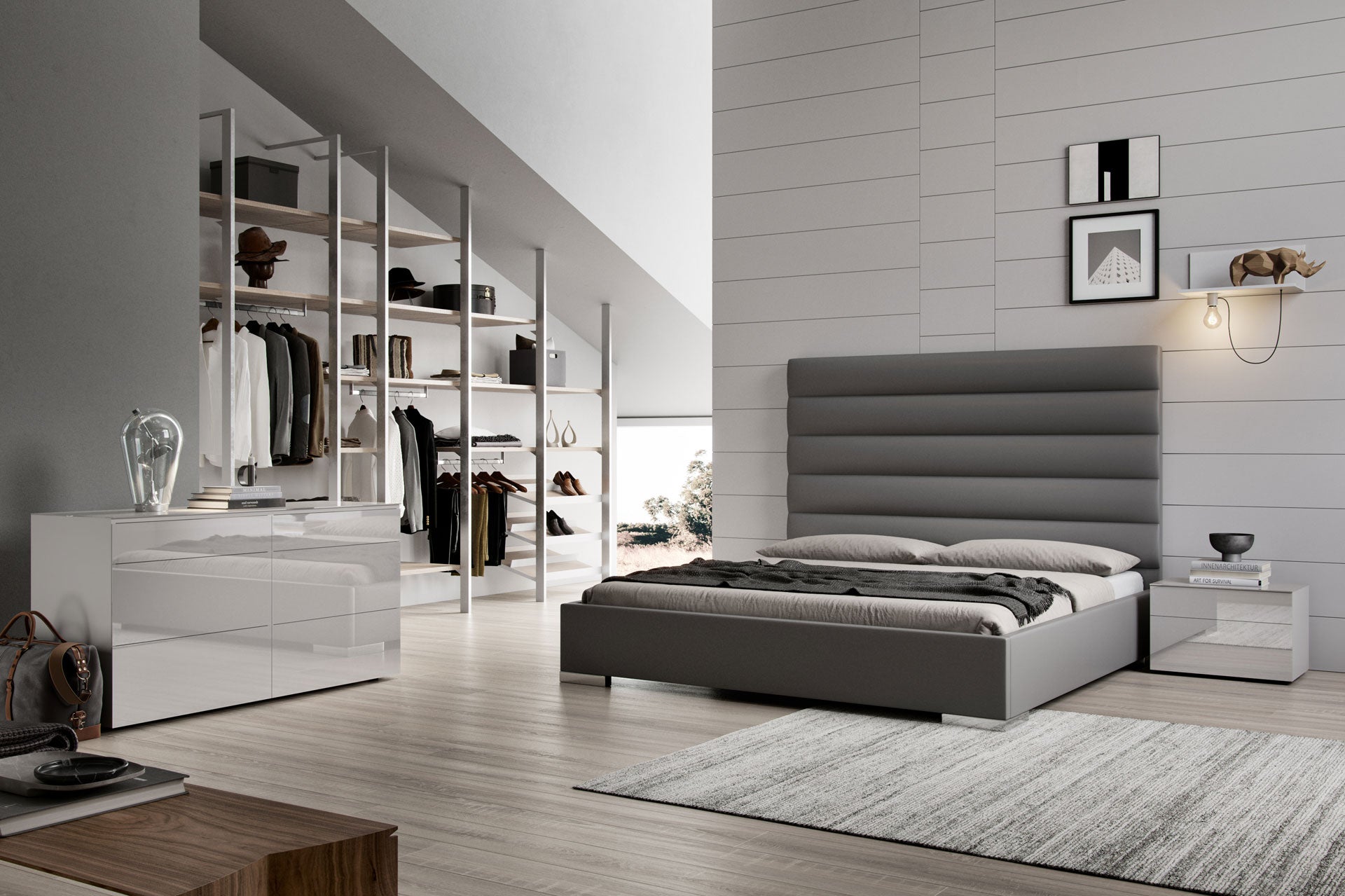 Prince Bed - Granite Eco Leather