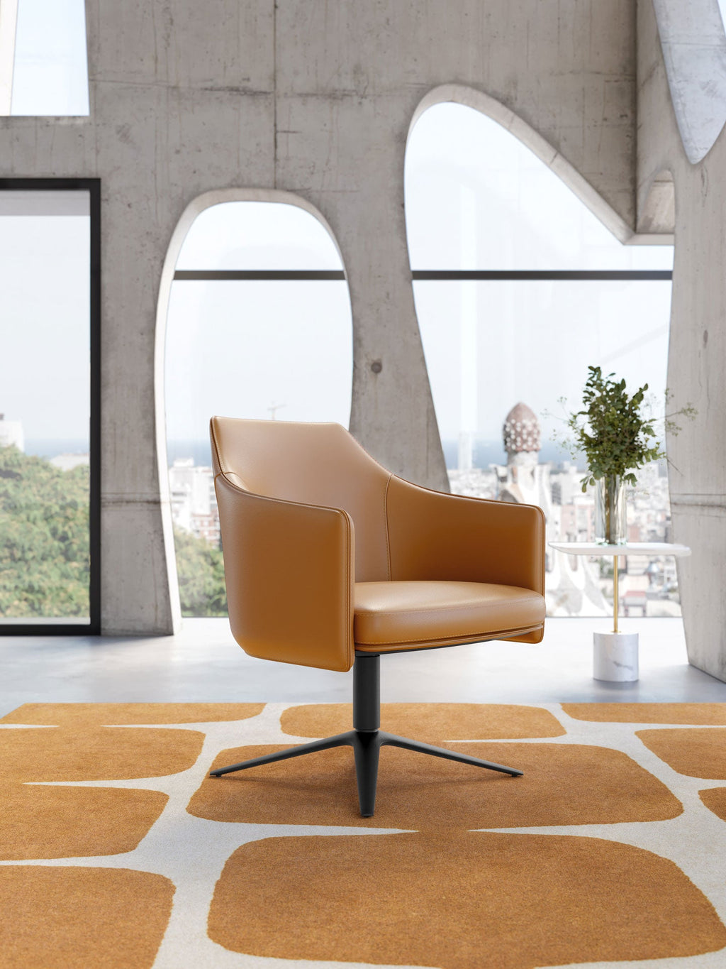 Clayton Accent Chair - Turmeric Leather