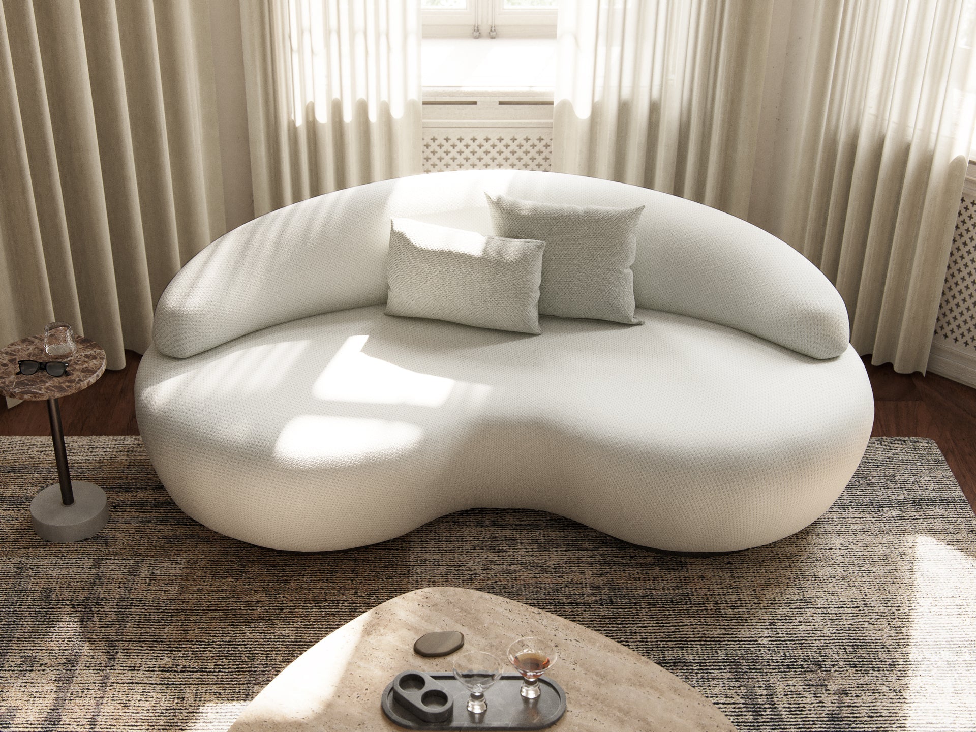 Rio Sofa - Cream Mesh Fabric