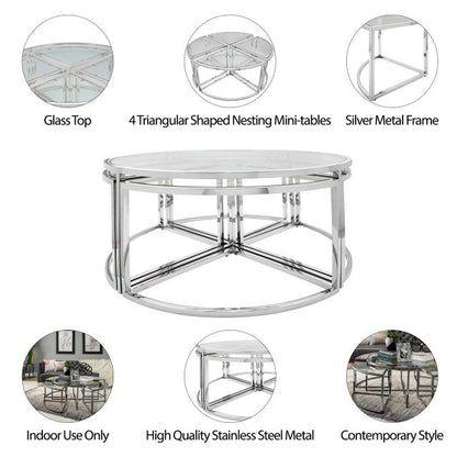 METAL PULL OUT COFFEE TABLE, GOLD