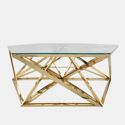 Metal Hexagon Coffee Table, Gold 2boxes