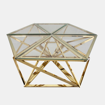 Metal Hexagon Coffee Table, Gold 2boxes