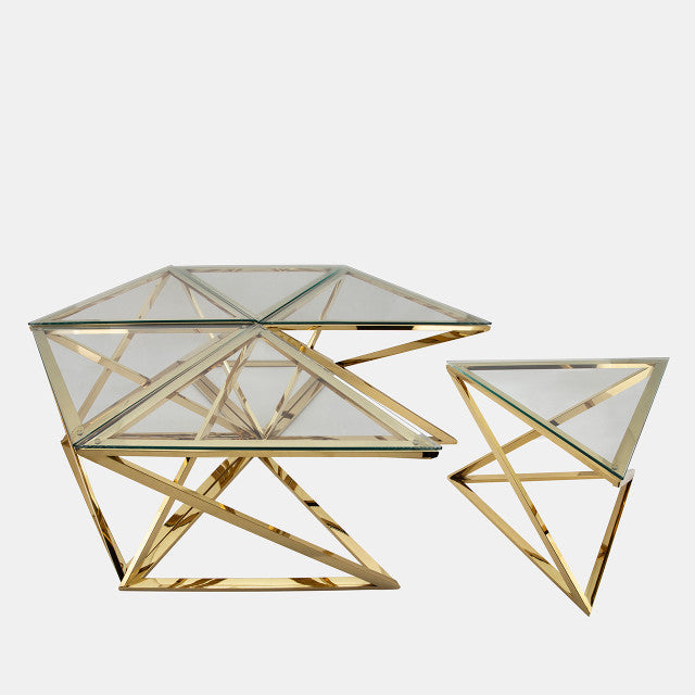 Metal Hexagon Coffee Table, Gold 2boxes