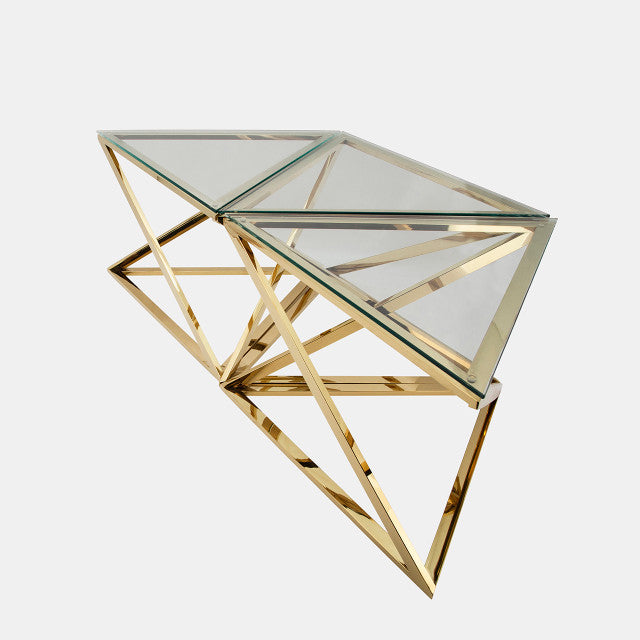 Metal Hexagon Coffee Table, Gold 2boxes