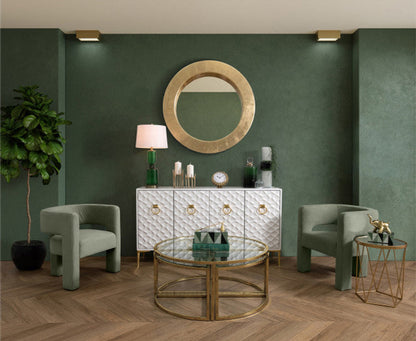 METAL PULL OUT COFFEE TABLE, GOLD