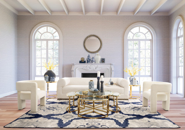 METAL PULL OUT COFFEE TABLE, GOLD