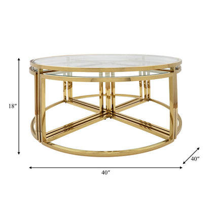 METAL PULL OUT COFFEE TABLE, GOLD