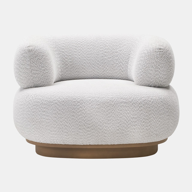 Modern round back chair ivory