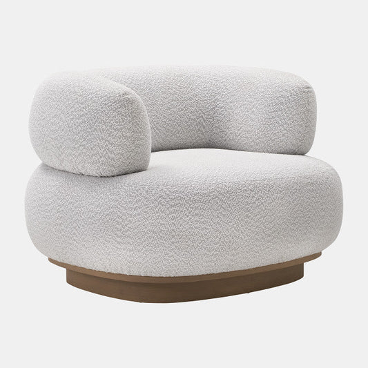Modern round back chair ivory