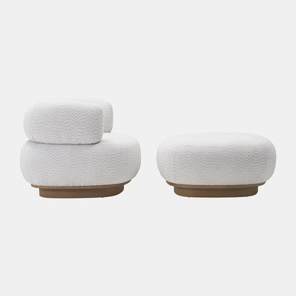 Modern round back chair ivory