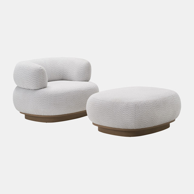 Modern round back chair ivory