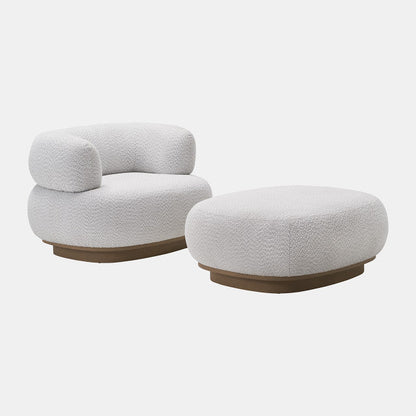 Modern round back chair ivory
