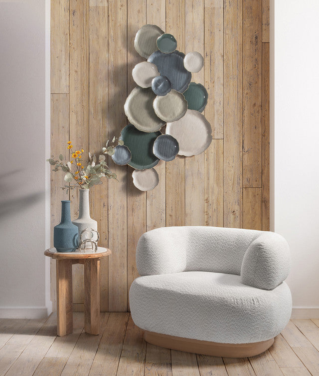 Modern round back chair ivory