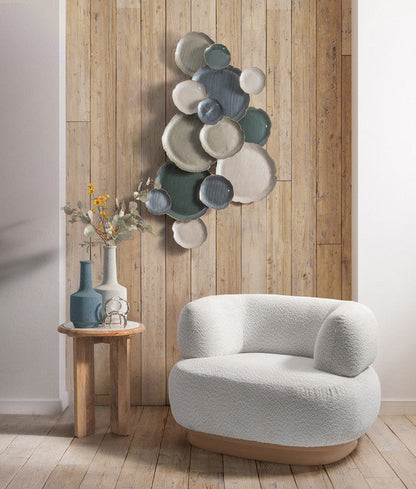 Modern round back chair ivory