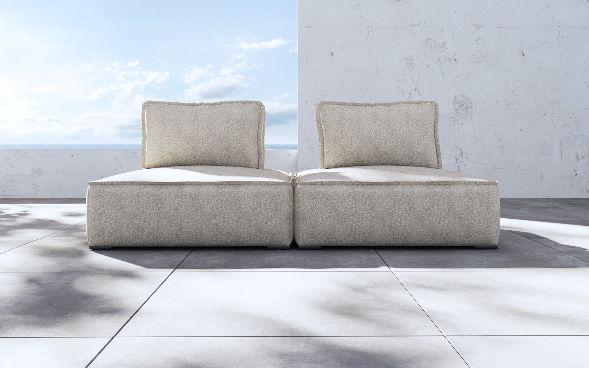 Hampton Outdoor Modular Sofa 02 - Textured Greige