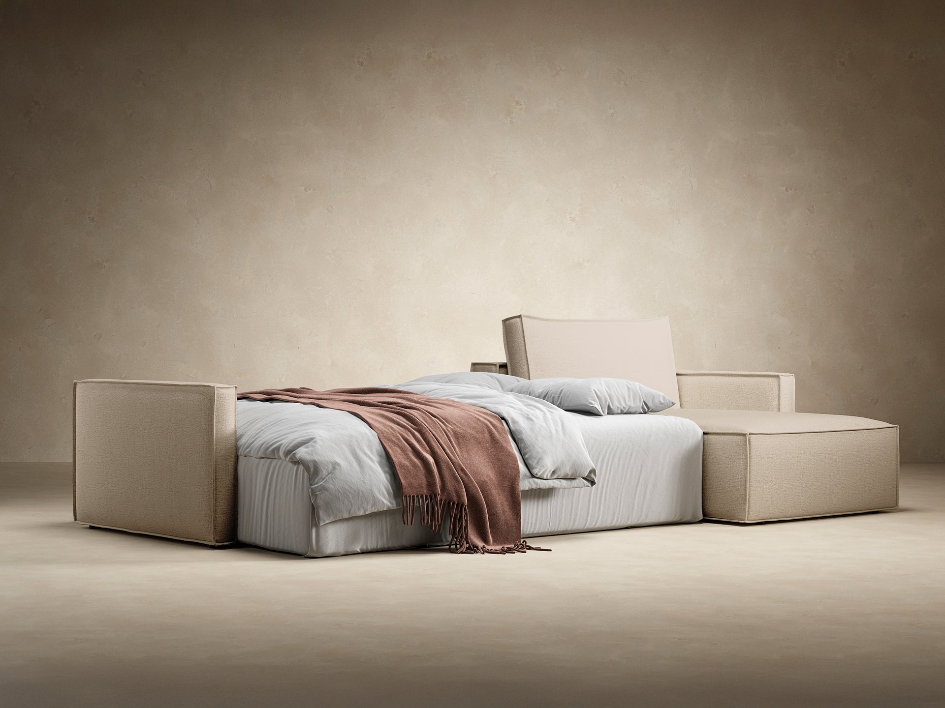 Newilla Slim Arms Sectional Sofa Bed