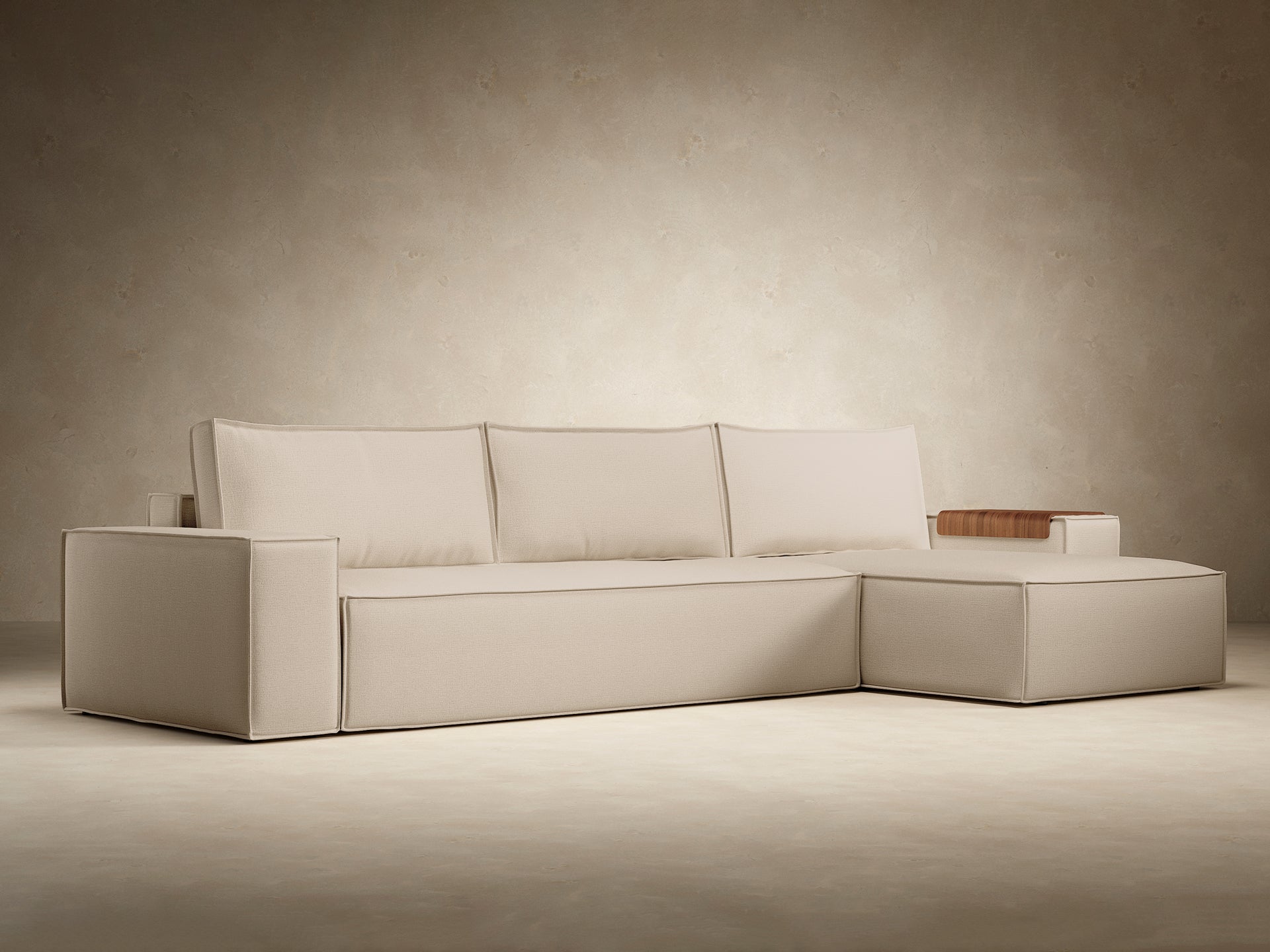 Newilla Wide Arms Sectional Sofa Bed