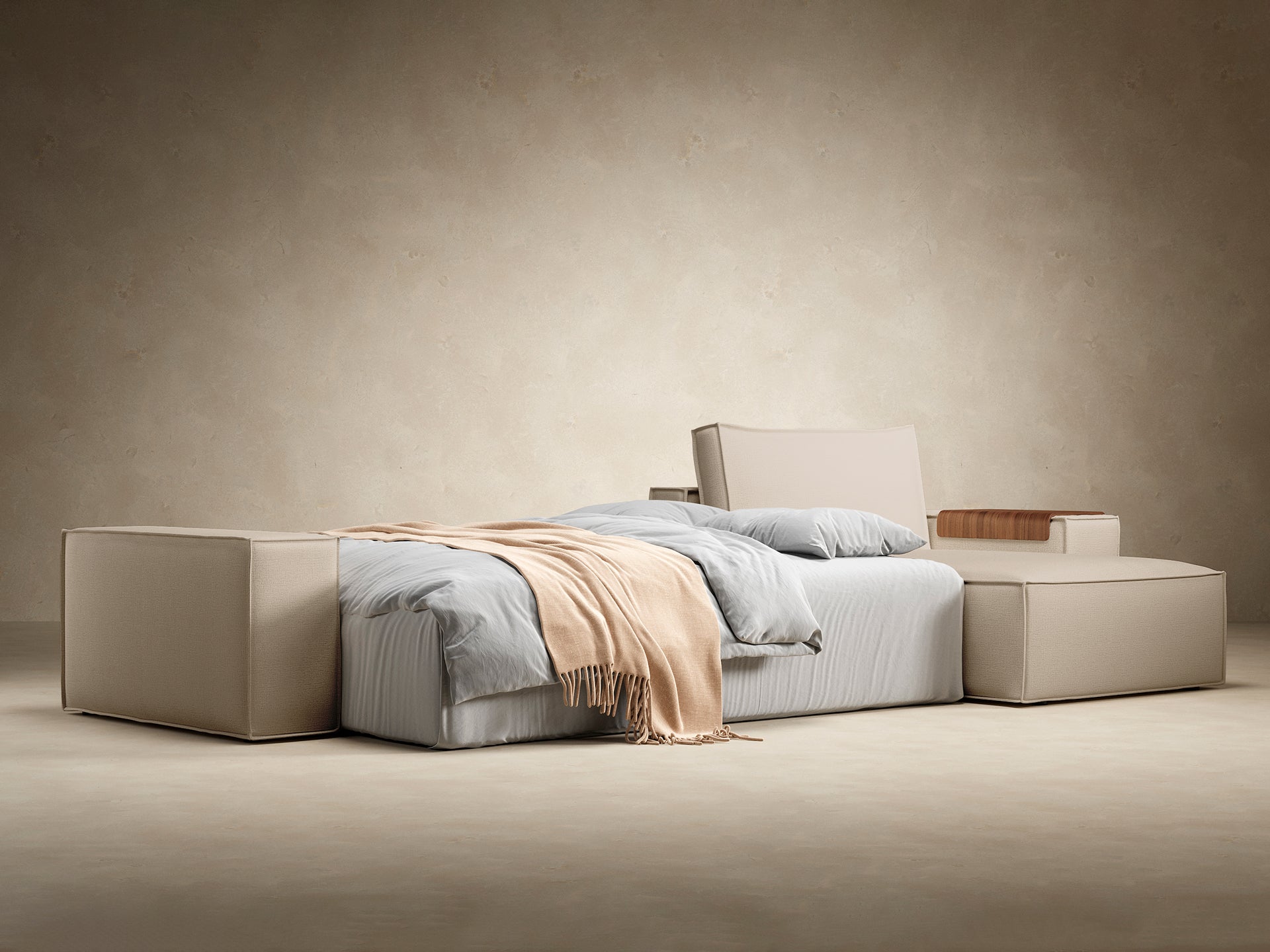 Newilla Wide Arms Sectional Sofa Bed