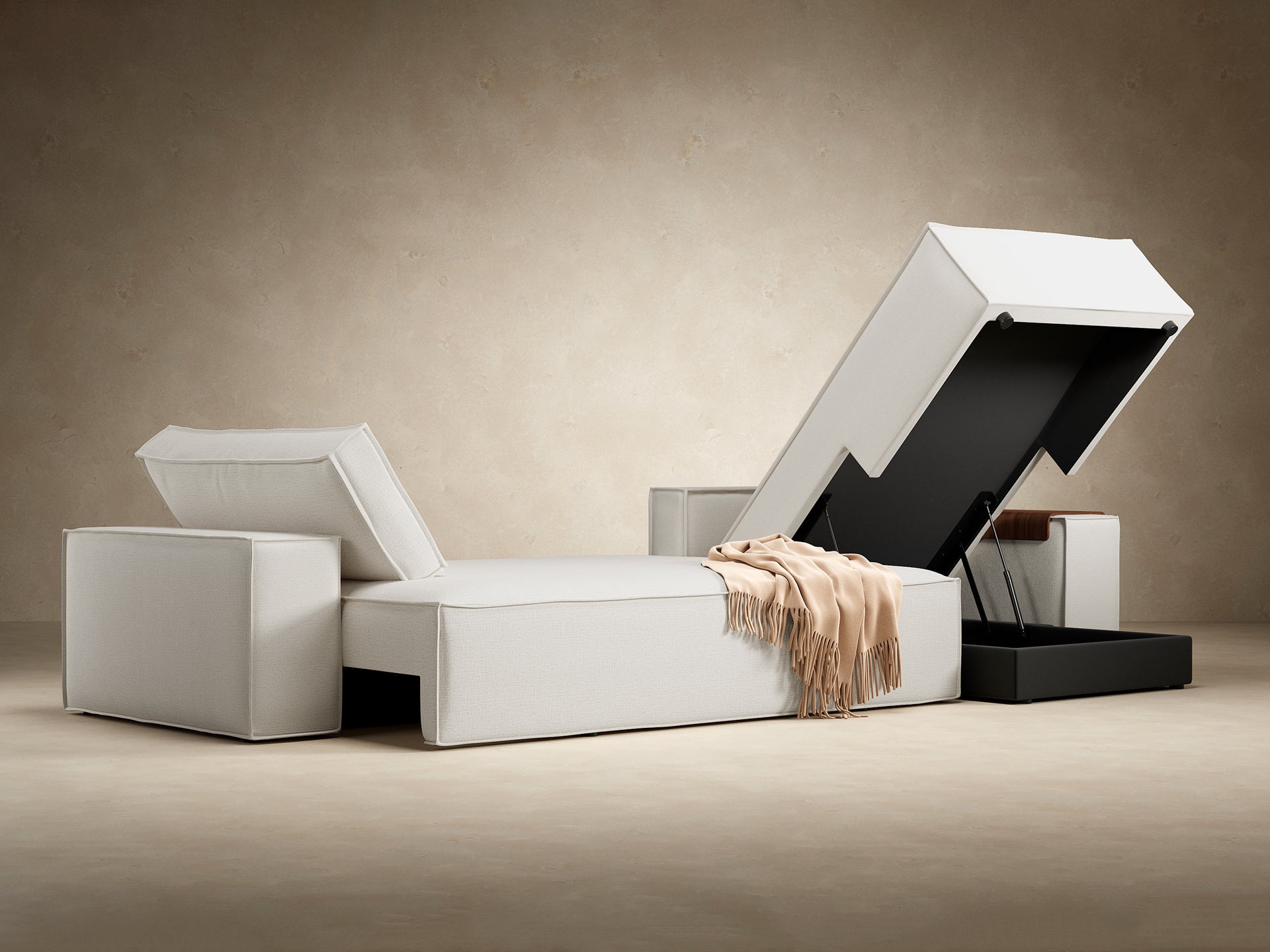 Newilla Wide Arms Sectional Sofa Bed