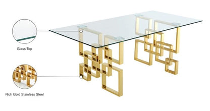 GLASS TOP GOLD LEGS TABLE