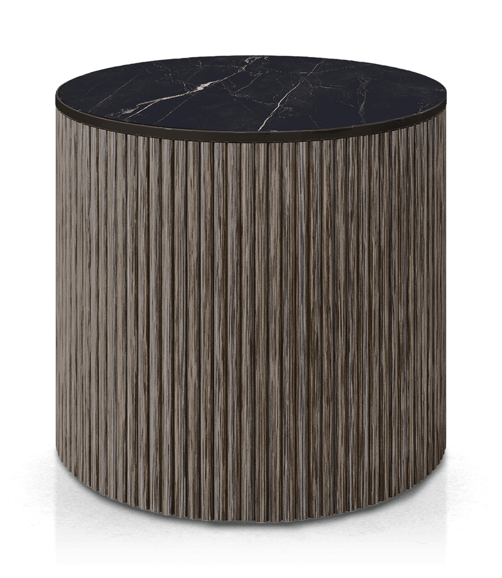 Capri Outdoor End Table - White Marble Sintered Stone