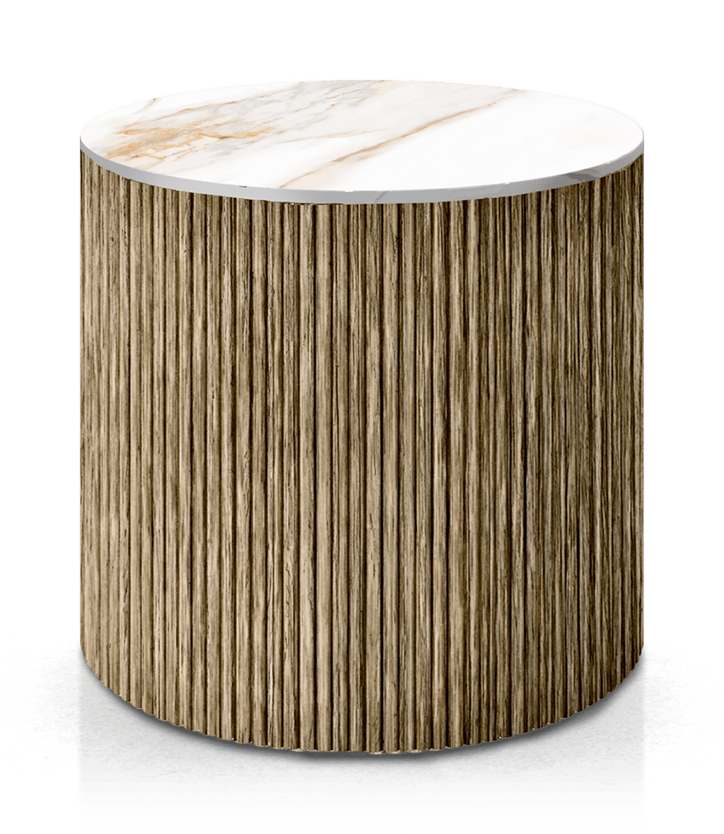 Capri Outdoor End Table - White Marble Sintered Stone