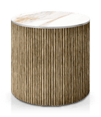 Capri Outdoor End Table - White Marble Sintered Stone