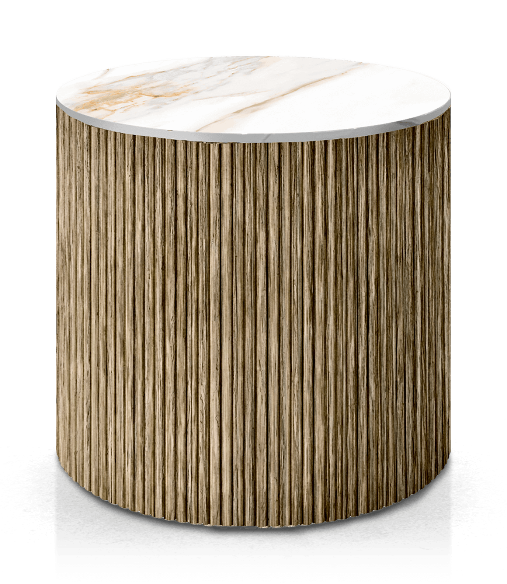 Capri Outdoor End Table - White Marble Sintered Stone