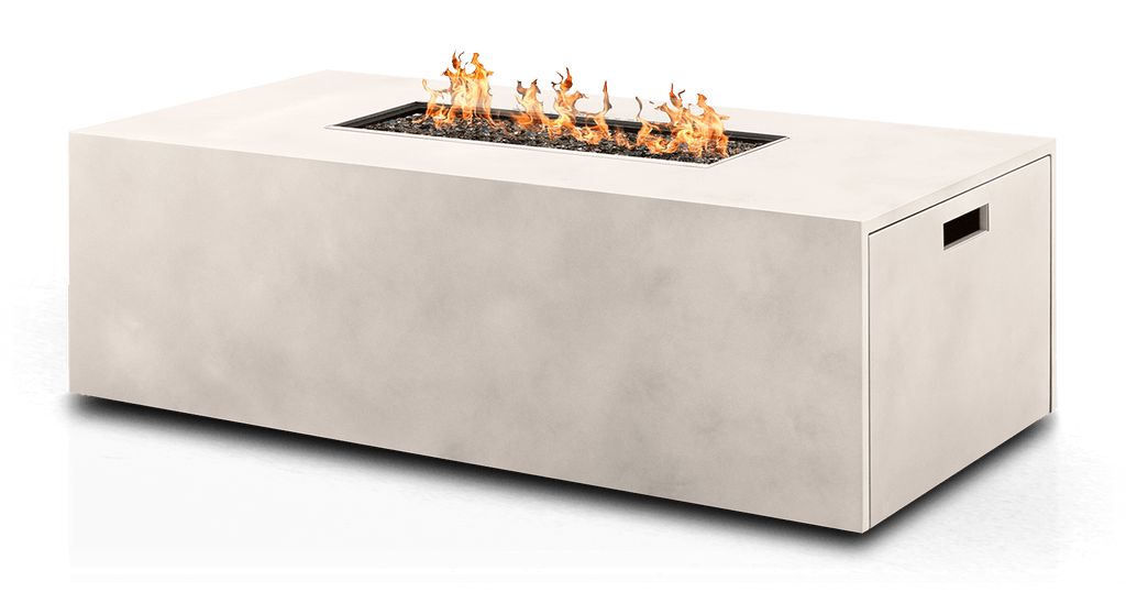 Crete Outdoor Rectangular Fire Pit - Ivory