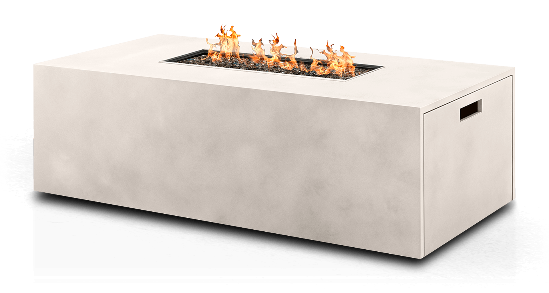 Crete Outdoor Rectangular Fire Pit - Ivory