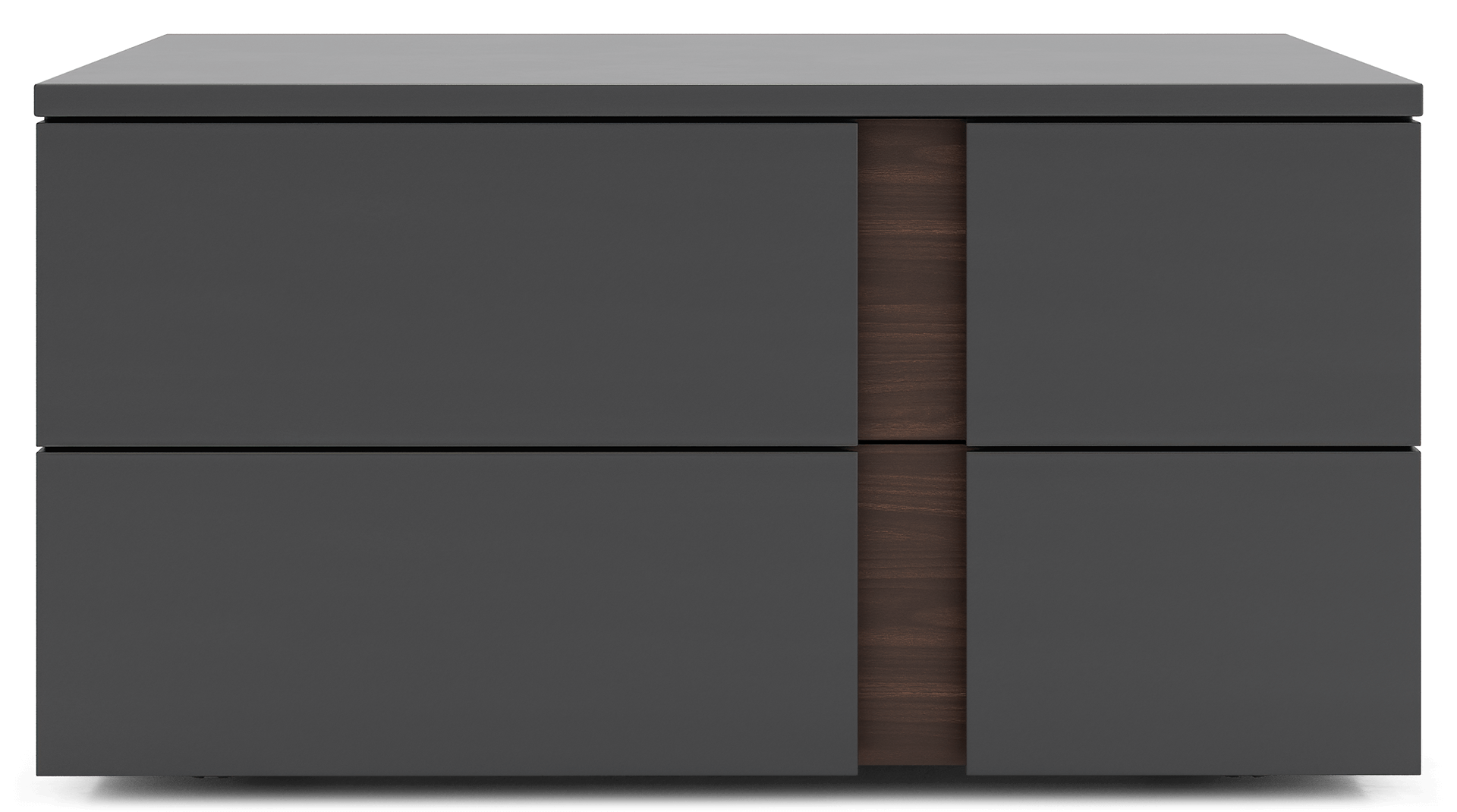 Park 16 Nightstand - Dark Gull Gray and Black Walnut