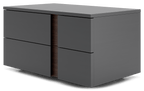 Park 16 Nightstand - Dark Gull Gray and Black Walnut