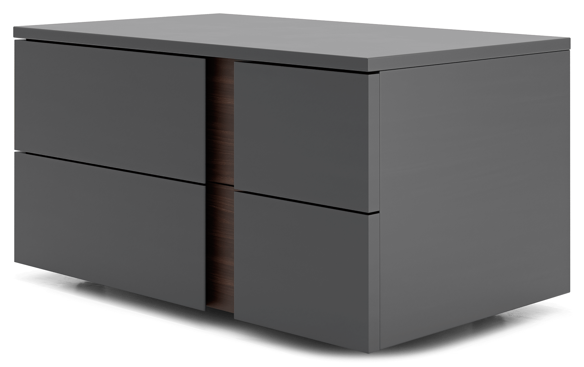 Park 16 Nightstand - Dark Gull Gray and Black Walnut