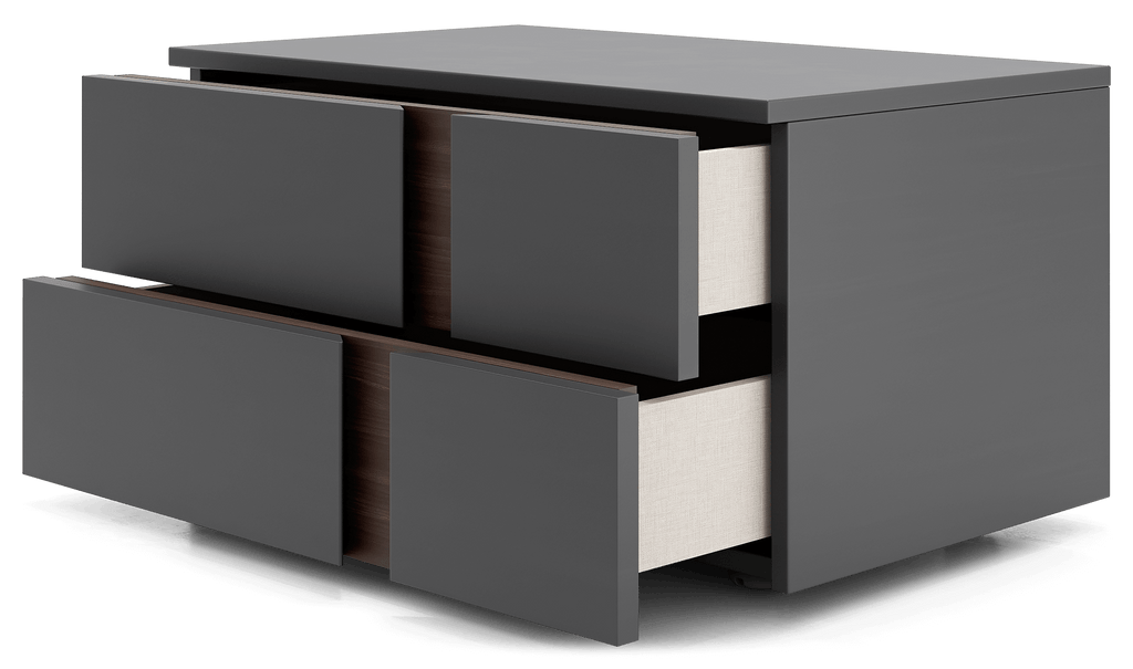 Park 16 Nightstand - Dark Gull Gray and Black Walnut