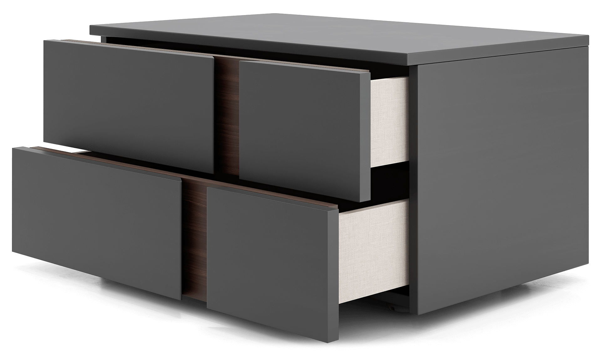 Park 16 Nightstand - Dark Gull Gray and Black Walnut